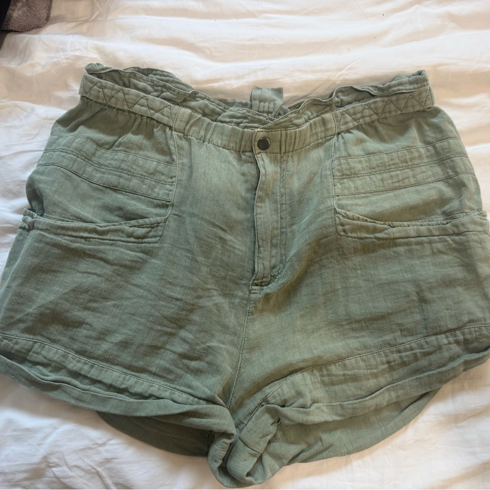 Free People Sage Green paperbag Shorts